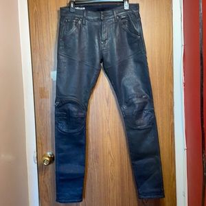 G-star waxed 3D zip knee skinny